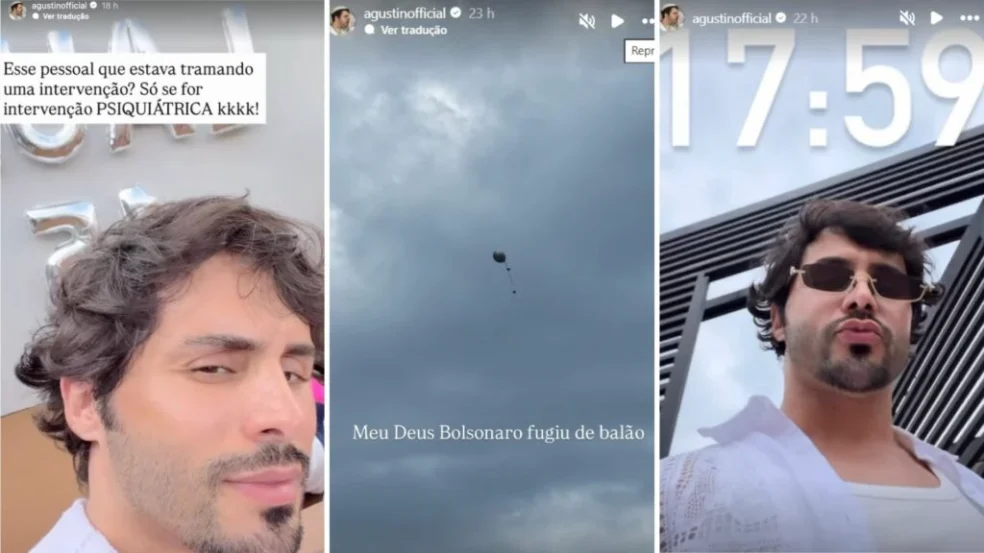 Agustin Fernandez, autorizado pelo STF, publicou nas redes sociais comentários sobre os processos contra o ex-presidente enquanto participava da comemoração de Laura Bolsonaro.