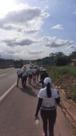 Romeiros do município de Tracuateua, região do nordeste paraense, continua firmes e fortes com a caminhada até a Basílica de Nossa Senhora de Nazaré, em Belém.