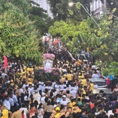 O percurso continua na avenida Padre Eutíquio, nas proximidades da Fernando Guilhon. A previsão de chegada seria 19h, mas deve atrasar. Foto: Igor Pereira