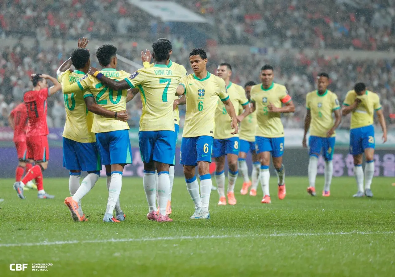 Brasil dá show e goleia a Coreia do Sul por 5 a 0 na terra dos BTS