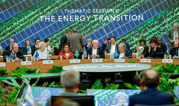 Presidente da República, Luiz Inácio Lula da Silva, durante a Segunda Sessão Temática da Mesa Redonda de Líderes: “Transição Energética”. Mesa Redonda de Líderes – Parque da Cidade – Belém (PA) Foto: Ricardo Stuckert / PR