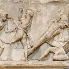 Gladiadoras retratadas em pintura exposta em museu na Europa. Foto: Reprodução
