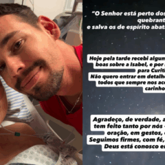 Lucas retorna a Curitiba após agravamento no quadro de Isabel Veloso - Foto reprodução: Lucas Borbas/ Instagram