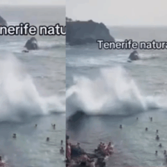 Onda gigante deixa mortos em 'piscina natural' e causa pânico entre banhistas e turistas na Espanha. Foto: Reprodução