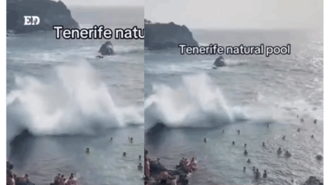 Onda gigante deixa mortos em 'piscina natural' e causa pânico entre banhistas e turistas na Espanha. Foto: Reprodução