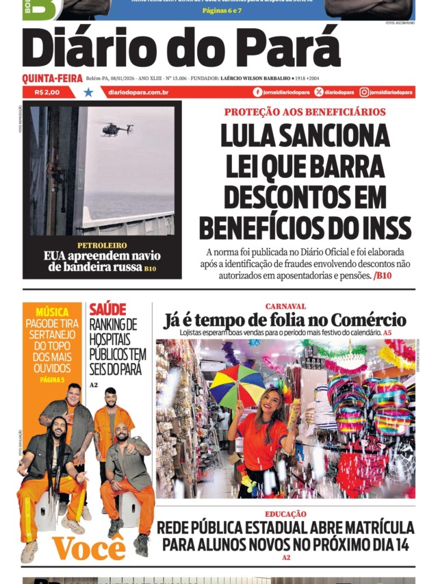 Capa da Edição Eletrônica - 08/01/2026