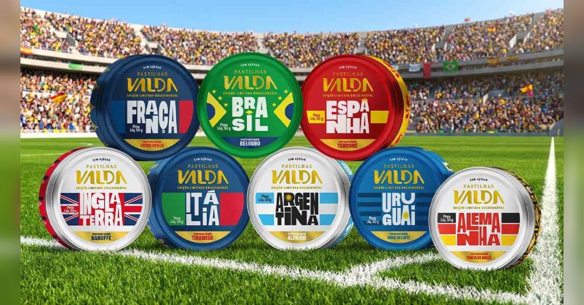 Copa 2026: Pastilhas Valda lançam sabores ‘Campeões’