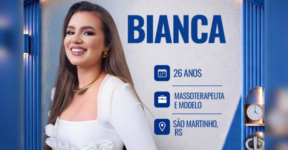 Bianca Becker - Tem 26 anos, é modelo, massoterapeuta e Miss Grand Rio Grande do Sul. Participa de concursos de beleza desde a infância. Foto: Divulgação/ TV Record