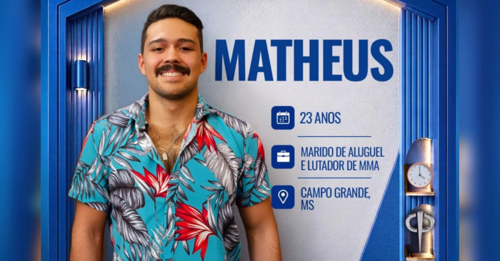 Matheus Nogueira - Tem 23 anos, é de Campo Grande (MS) e trabalha como atleta de MMA e professor de Muay Thai e jiu-jitsu. Também faz serviços gerais como marido de aluguel. Foto: Divulgação/ TV Record