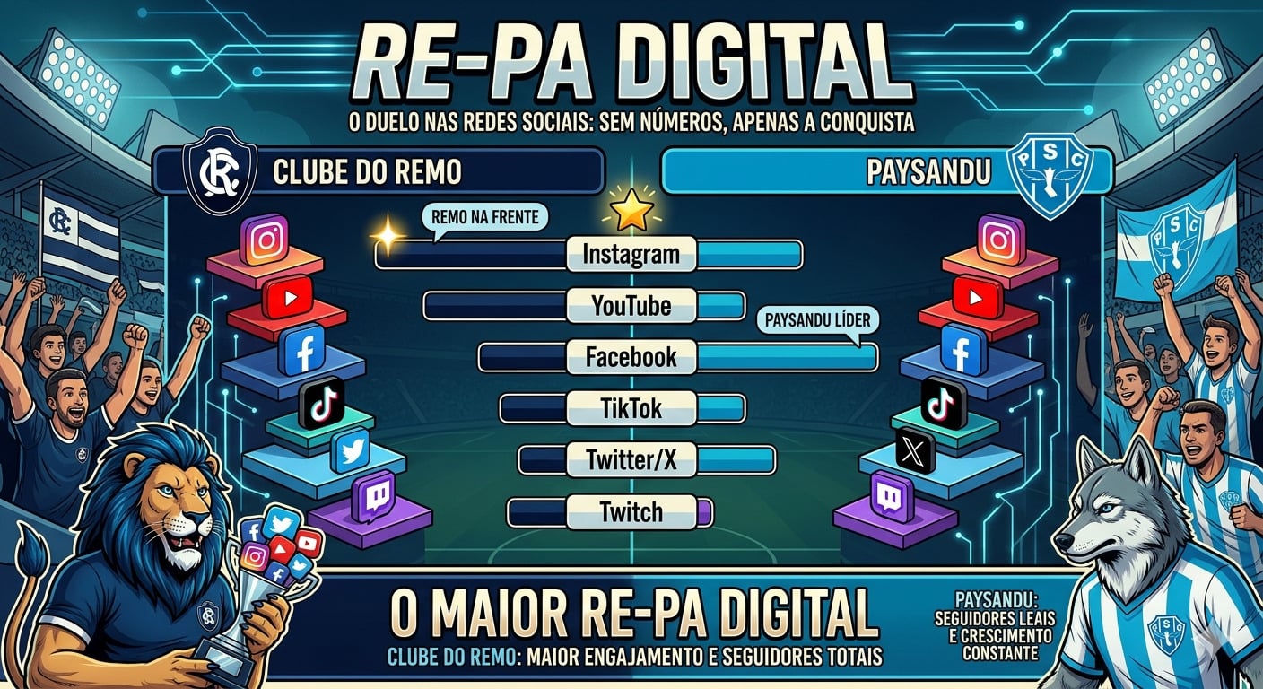 Re-Pa digital pega fogo: Paysandu lidera no geral e Remo domina no Instagram