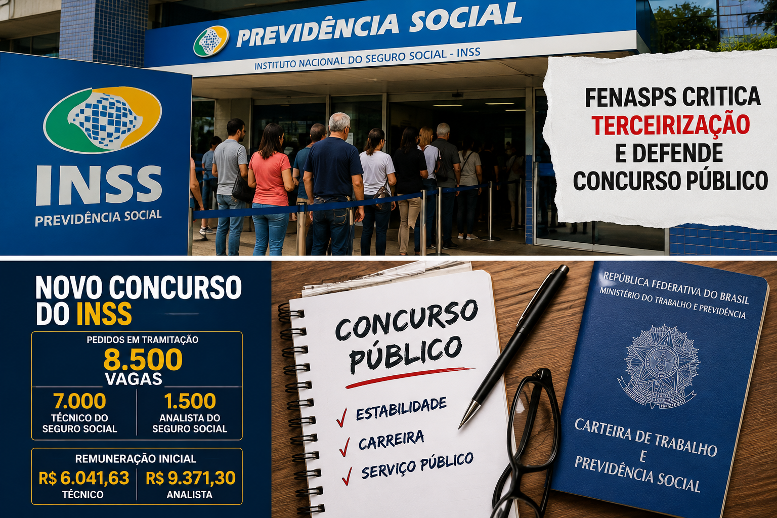 Concurso INSS: pressão aumenta por novo edital 2 INSSconc