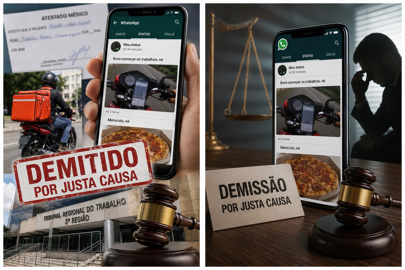 Post no WhatsApp termina em demissão por justa causa 2 atestadodemissao