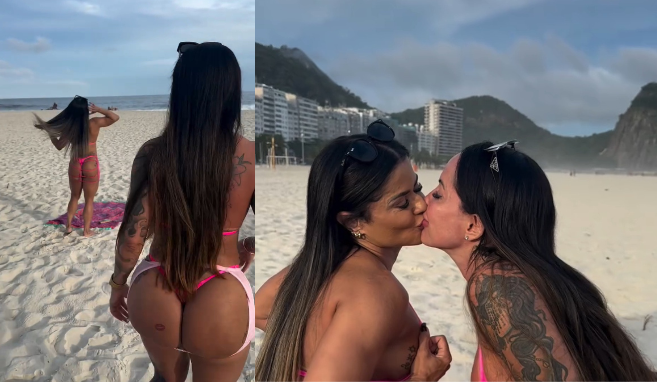 Apaixonada? Elisa Sanches troca beijos com mulher musculosa e faz declaração nas redes
