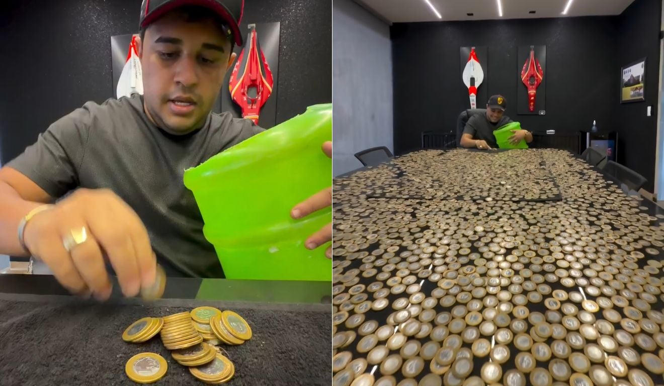 Borracheiro paga parte de Hilux com moedas de R$ 1 e vendedor desiste de contar após 8 horas