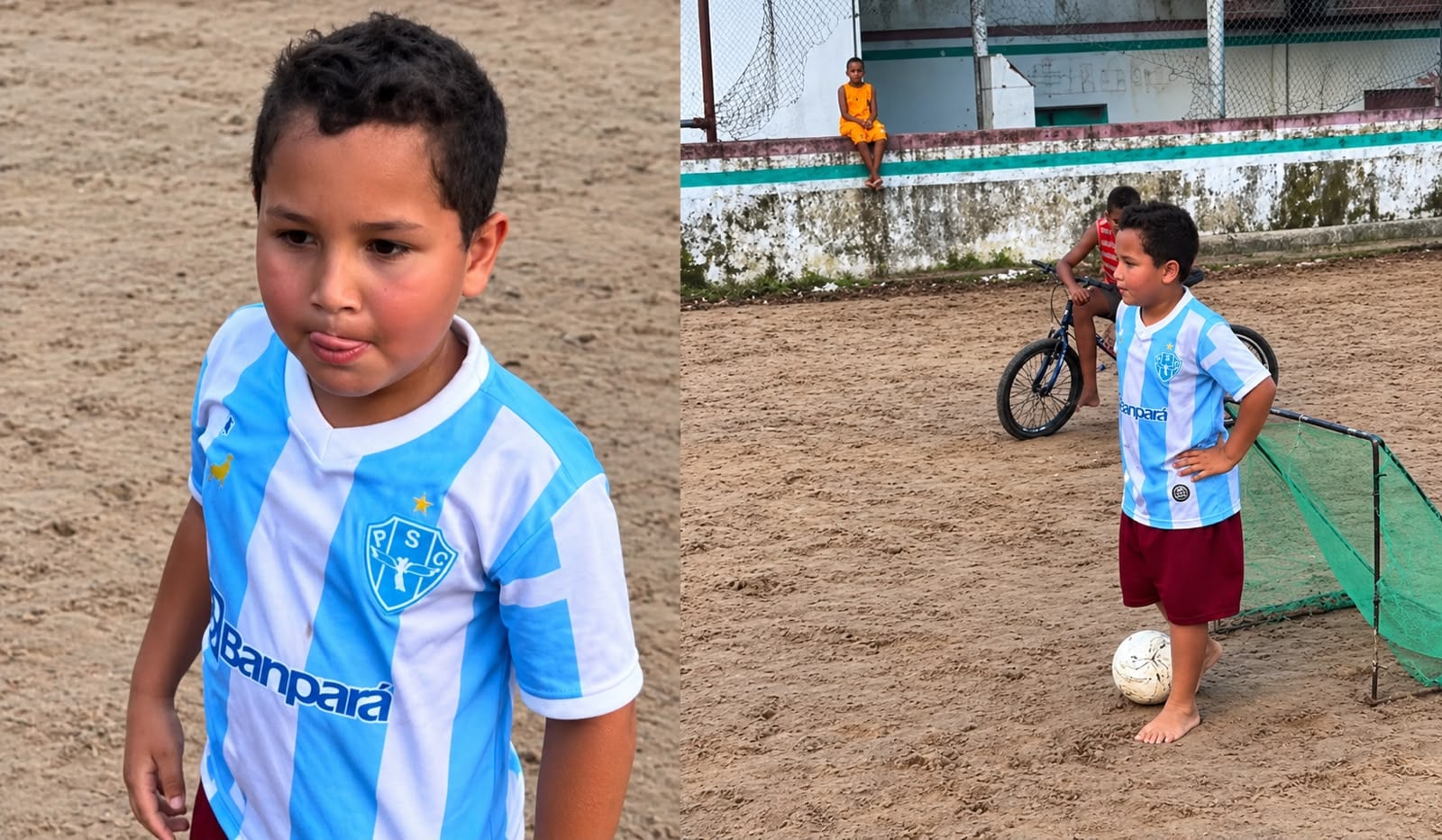 ‘Mortagol’ não perdoa: craque mirim viraliza usando camisa do Paysandu em Re-Pa de travinha